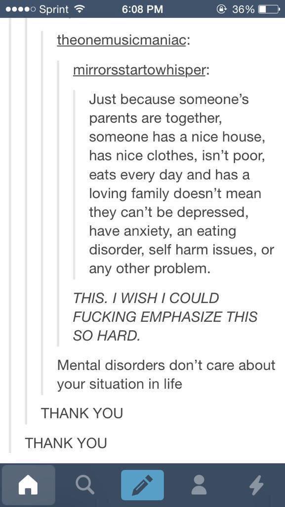 ComedyPosts's tweet photo. "mental disorders don't care about your life situation" 👏 http://t.co/OHZxfedWLE