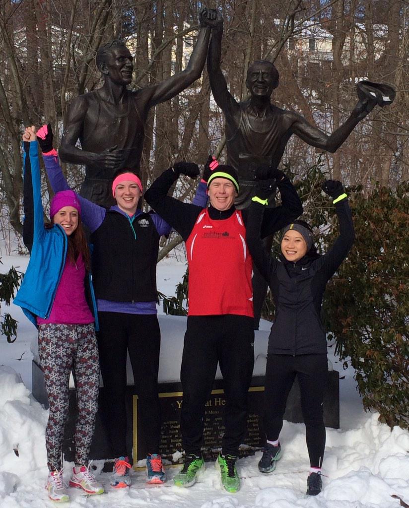 MetroHousingBos's tweet photo. #TeamMBHP preparing for 2015 @jhboston26 with a run & photo op with Johnny Kelley #coldrunning #runtoendhomelessness http://t.co/AnTgVLDw4e