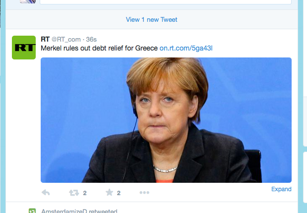 maxkeiser's tweet photo. Greece is doing an 'Iceland' by sticking it to terrorist banksters. 
MERKEL SUPPORTS FINANCIAL TERRORISM IN GREECE. http://t.co/ecktWIhx8g
