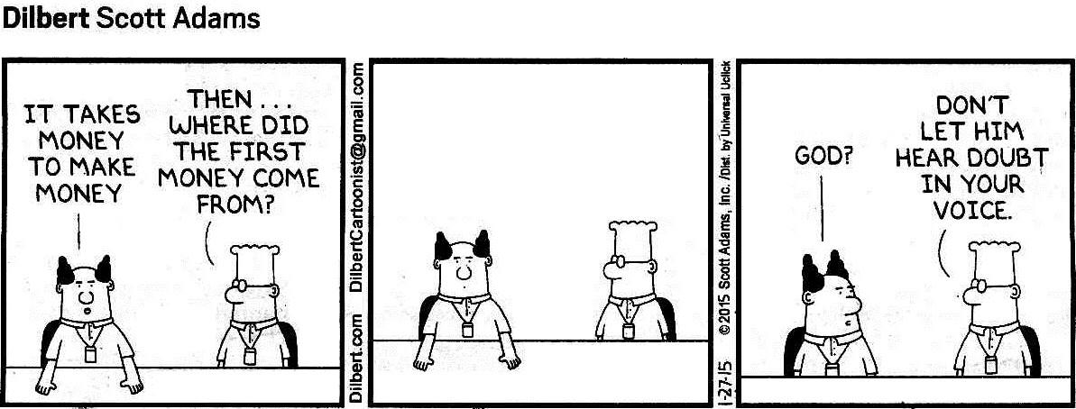 TrueColorGuru's tweet image. Dilbert's Money and God