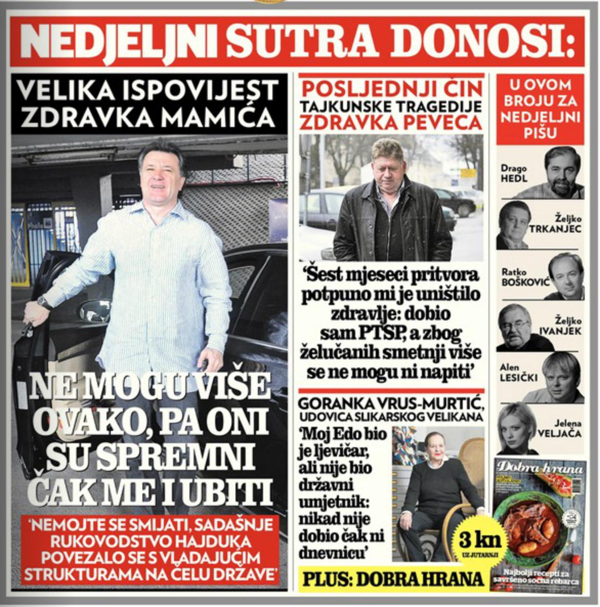 SUTRA U NEDJELJNOM Životni intervju Zdravka Mamića: "Moram privatizirati Dinamo jer mi vladajući prijete životom!"