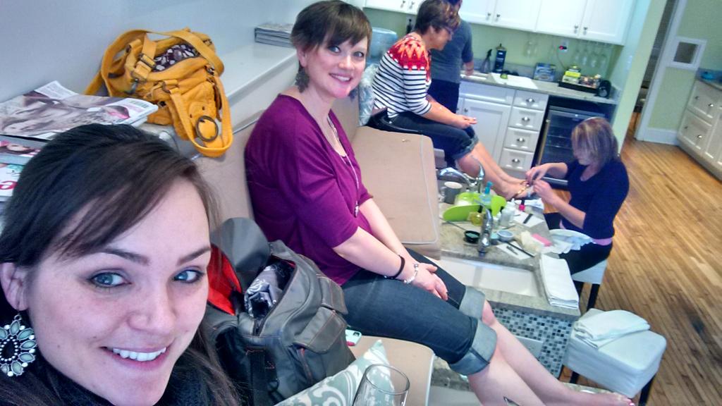 Manis &amp; pedis at <a href="/polishedbycv/">Polished by Claire V</a>. Best pedicure of my life...so relaxing! #girltime