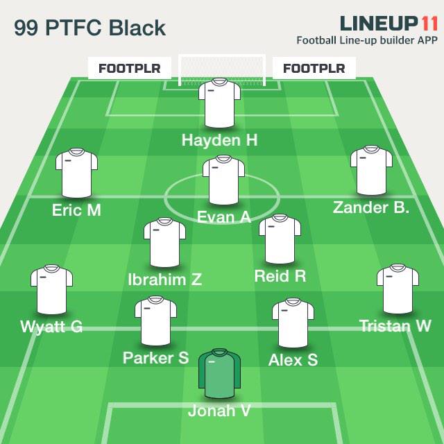 PTFC99's tweet photo. Starting lineup for U-15 PTFC 99 Boys Black vs TFCA @ASLSoccer_ #aslfriendlies http://t.co/HzFH7BLOCM