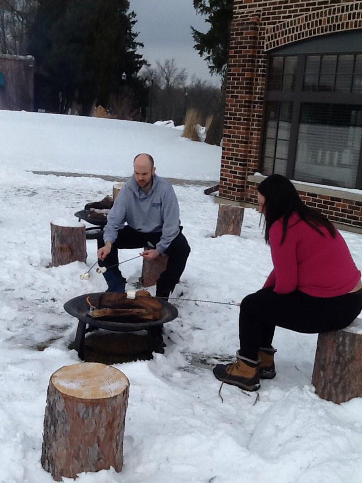 Nothing like roasting marshmallows on a winter day #hgcc #winteractivities