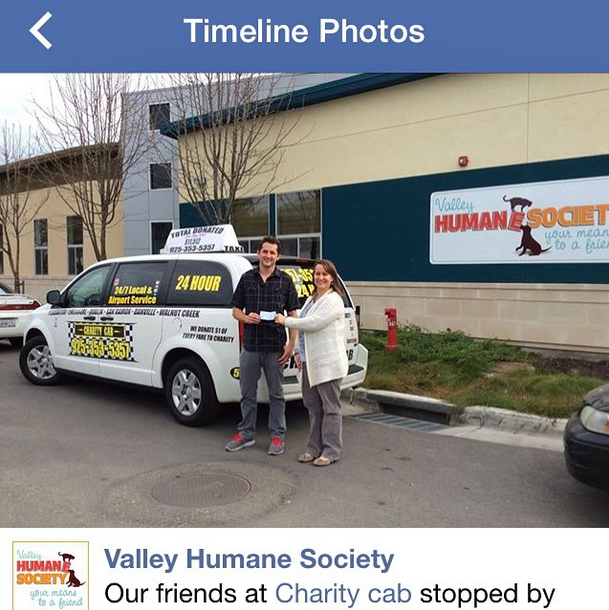 CharityCab's tweet photo. Thank you @ValleyHumaneSoc for giving us a shout out on your @facebook we really appreciate everything you guys do! http://t.co/aIQkGiSVsd