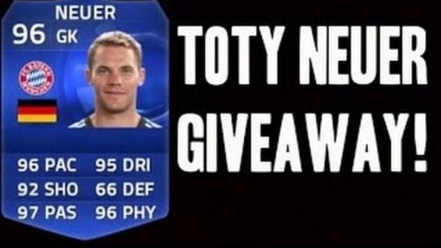 🎈HUGE TOTY NEUER GIVEAWAY🎈

1) MUST FOLLOW <a href="/iAceDzn/">-------</a> &amp; Me 
2) MUST RT THIS TWEET 
Good luck 🙏