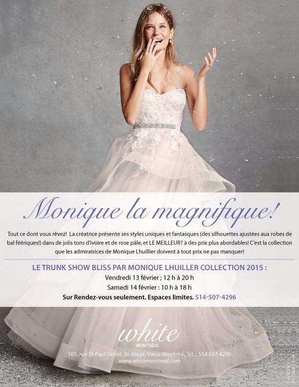 Monique La Magnifique! Check out The Bliss <a href="/M_Lhuillier/">Monique Lhuillier</a> trunk show at White bridal boutique in Old Montreal