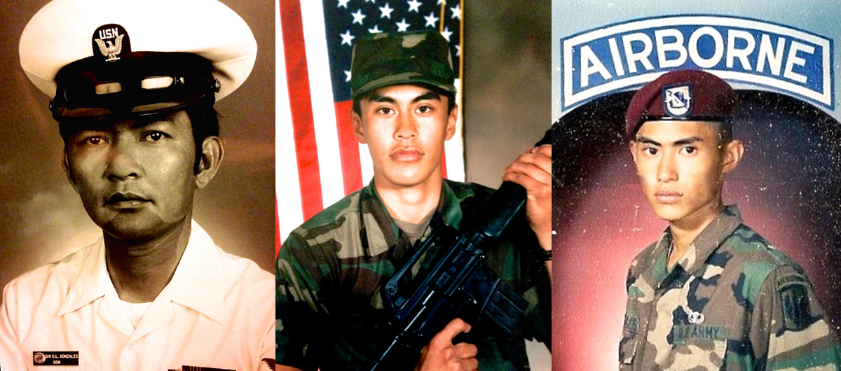 DeptVetAffairs's tweet photo. #VeteranOfTheDay Cesar Gonzales (L) @USNavy Jay Gonzales (M) @USArmy Jed Gonzales (R) @USArmy #GenerationsOfService http://t.co/3dBRIiFcuo