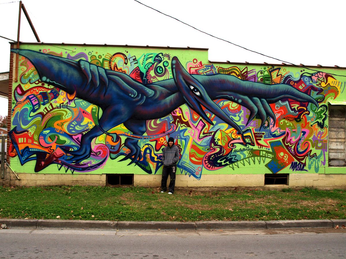 MajicRobot's tweet photo. This was a fun one to paint! #MajicRobot #Graffiti #Pterodactyle http://t.co/VYCBRLIWdM