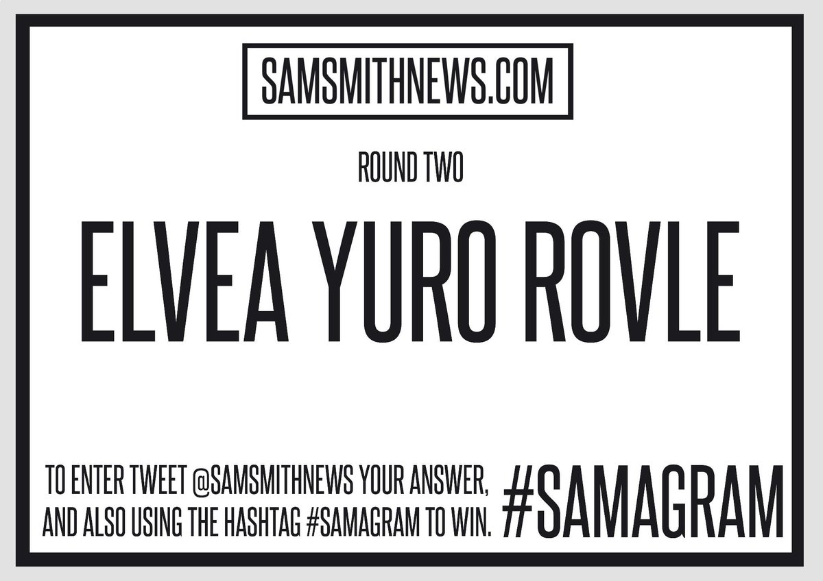 SamSmithNews's tweet photo. ROUND TWO: What is this song name? (Must tweet me your answer, fave this, and use the hashtag: #SAMAGRAM) http://t.co/e5q1mQn7cQ