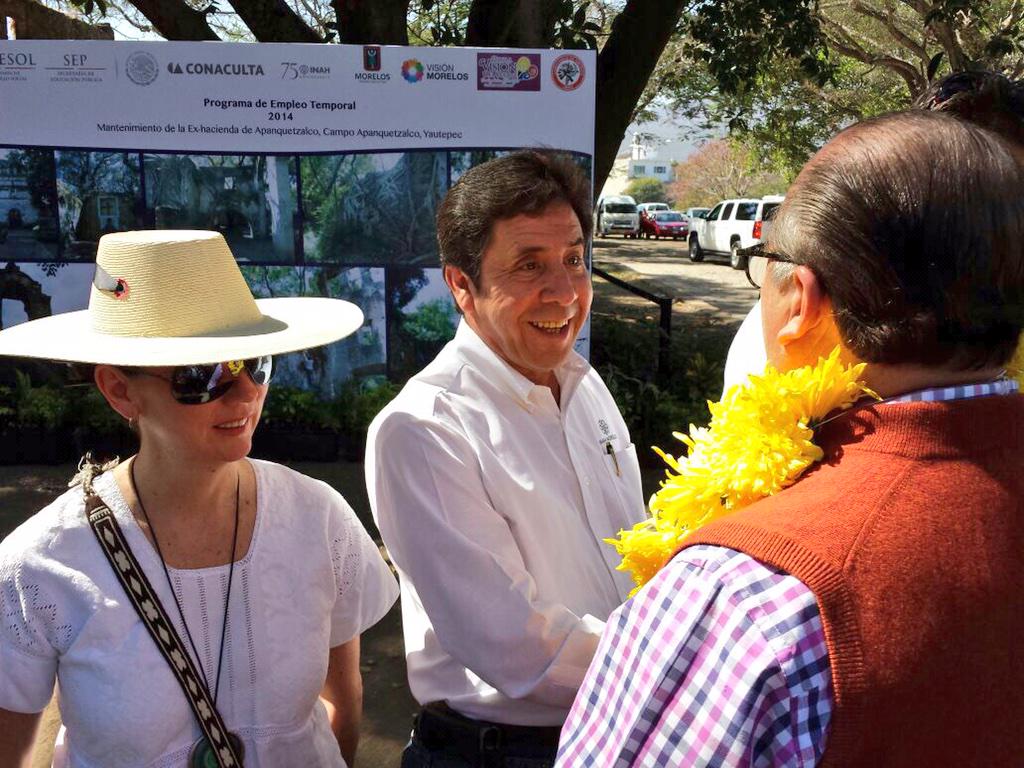 Con Hugo Valencia, delegado del <a href="/INAHmx/">INAH</a> supervisamos trabajos de rehabilitación de Hacienda Apanquetzalco. #Morelos