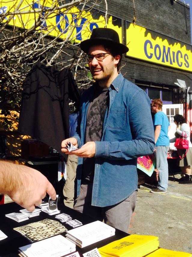 RJRHQ's tweet photo. represent w/ mad zine street cred mr @stephenchristy at #zinemelt #weareboom http://t.co/vXMjtdW65M