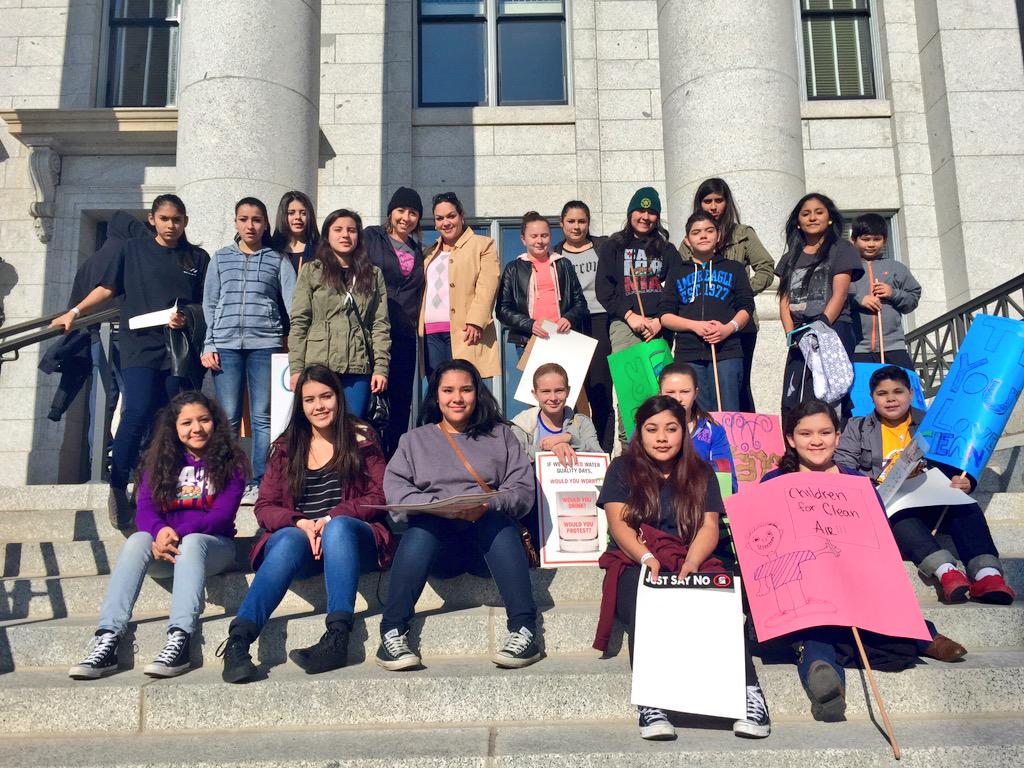 RepAngelaRomero's tweet photo. Sen. Escamilla &amp; I met w/ LIA students @ the @UtahCleanAirNow rally. Looking forward 2 working w/ them on #cleanair. http://t.co/GFEC8JVj2m