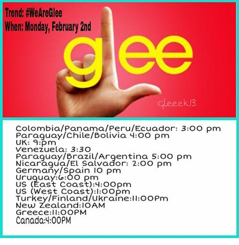 JessicaFromNZ25's tweet photo. On Monday the 2nd of February we are going to trend #WeAreGlee!! RT and spread the word (: http://t.co/aJyjw7xAg3