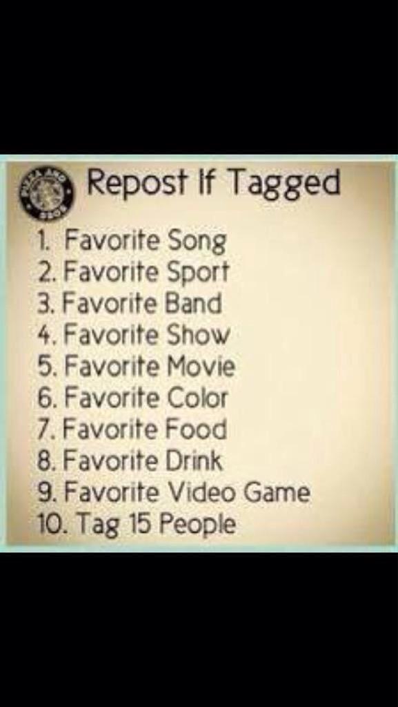 ~tagged by <a href="/NumbSoldier/">Carl Grimes</a> &amp; <a href="/NumbChambler/">Tara Chambler.</a>~
1. Centuries.
2. Soccer.
3. FOB
4. BMW
5. CB
6. Black.
7. ?
8. ?
9. TLOU