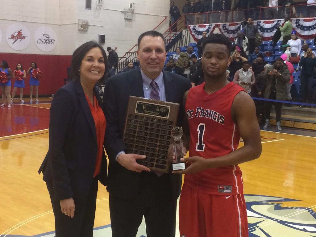 SFBKTerriers's tweet photo. #SFBKMBB defeats @LIUAthletics in the Battle of Brooklyn. Brent Jones takes home MVP honors. http://t.co/GEDFvzSi6f