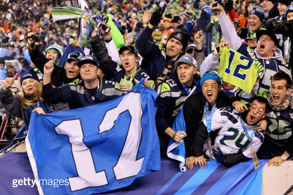 GettySport's tweet photo. Countdown to Kickoff: The #12thMan, in pictures http://t.co/7f8hWbi9hl #12s #SB49 http://t.co/gAHs7OTvE0