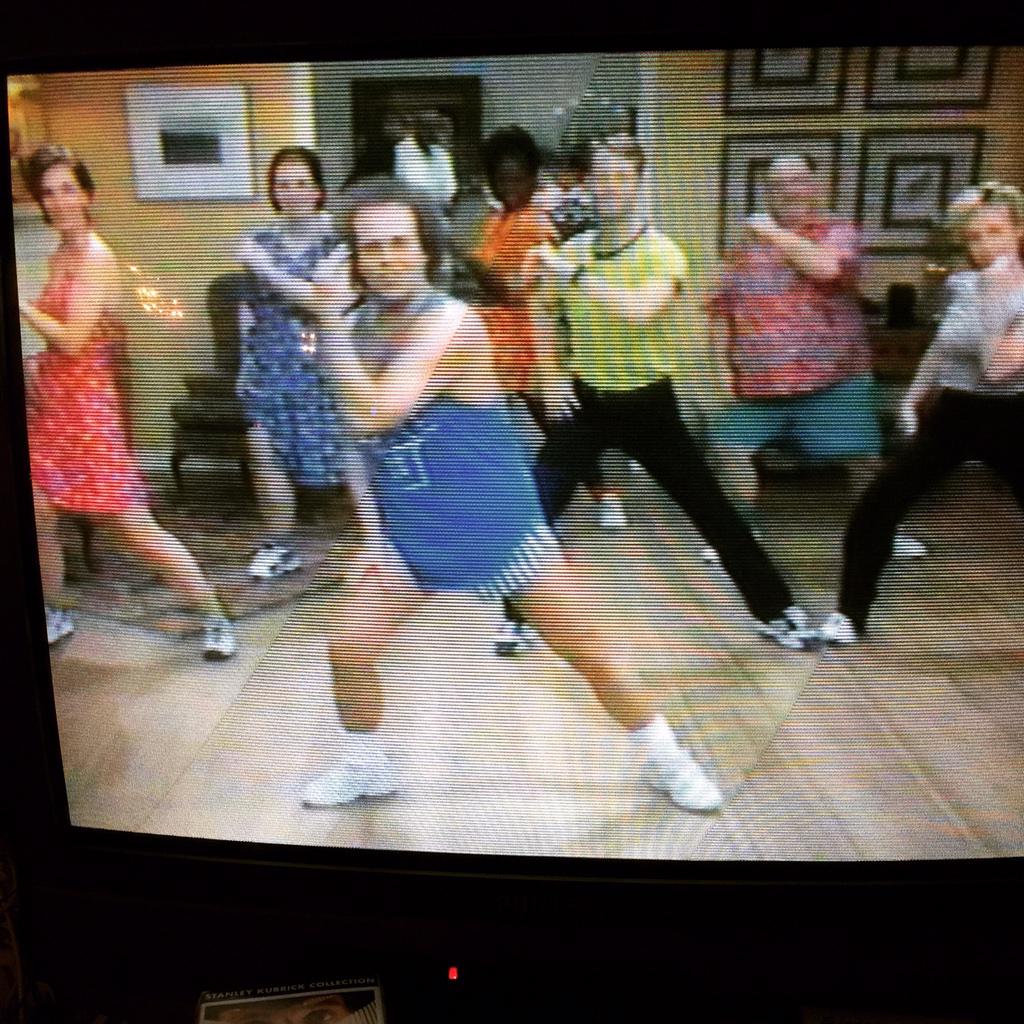 Only at @VentureIsTruth can you listen to 'Rock the Casbah' while watching #RichardSimmons. #StPete #ArtThrivesHere