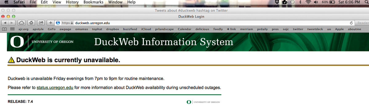 KathrynKuttis's tweet photo. #DuckWeb. It's Saturday and you are telling me that you are unavailable on Friday. What's up? http://t.co/8xMrSF7RWx