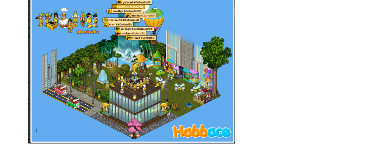 HBKattie's tweet photo. Mientras tanto en @Habbace mi equipo bonito <3 #GoAmarillo @nikkiittAHBB @kheth_habbo http://t.co/TqGCBUdHoS