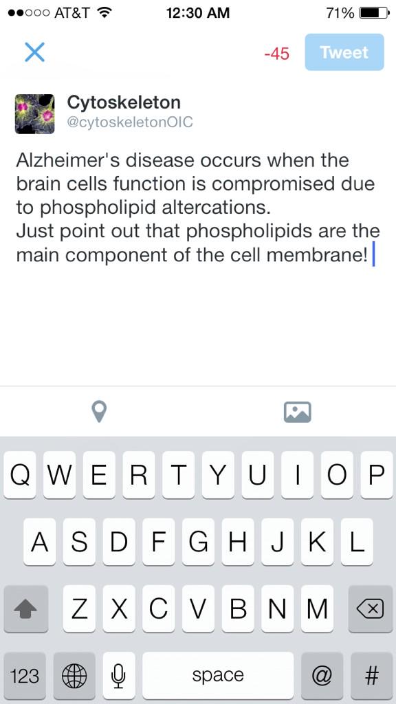 cytoskeletonOIC's tweet photo. The cell membrane causes memory loss http://t.co/5nTpI6jIgt
