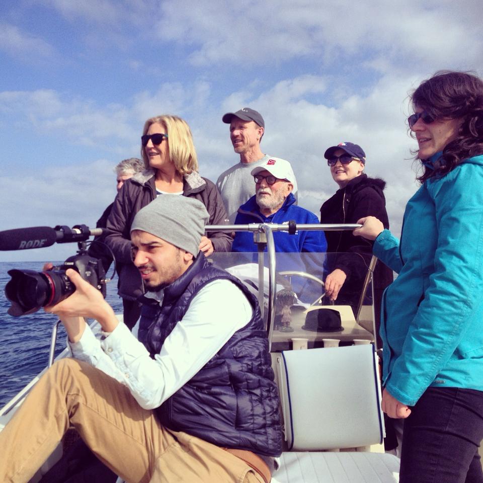 Filming Spirit of Discovery in San Diego. Whale watching with Walter #Munk #spiritofdiscovery <a href="/elianaalvarezNY/">Eliana</a>