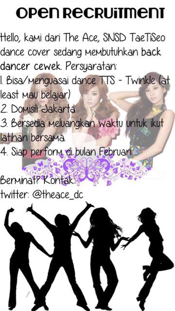 theace_dc's tweet image. @EXIToffc [HELP RT] The Ace open recruitment for back dancer :) Jika berminat bisa mention/DM kami. Terimakasih :)