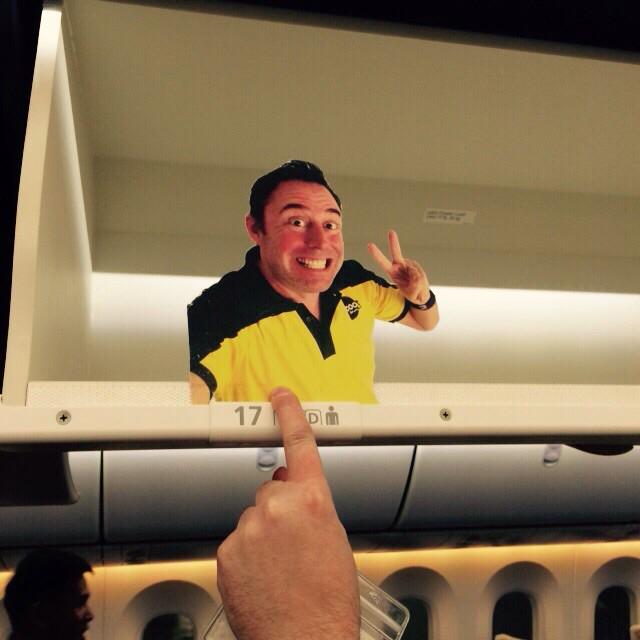 flyscoot's tweet photo. Guess who we found hiding in our cabin compartment. #787baby #ScootFun #ScootWifi http://t.co/Gb90qzWnfS
