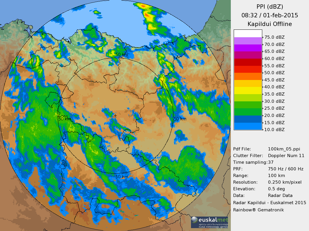 Euskalmet's tweet photo. Se va acercando otra línea de tormentas a la costa de Gipuzkoa. Dejarán granizo.

Gipuzkoara txingor-ekaitzak sartuz. http://t.co/oSM4Ukjpgk
