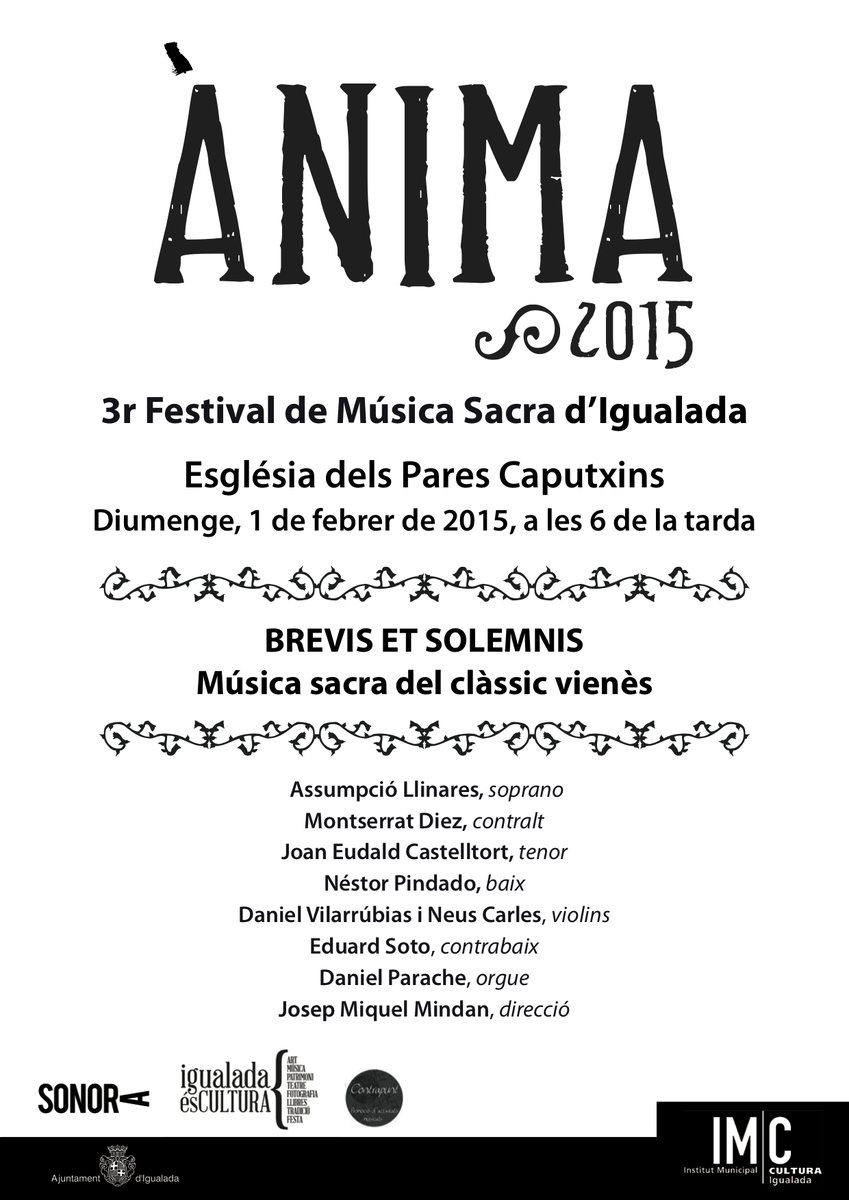 Contrapuntem's tweet photo. Compartim el programà de mà del Concert d'avui a les 18h a l'Església dels Pares Caputxins d'Igualada. Entrada lliure http://t.co/6OC269SEBs
