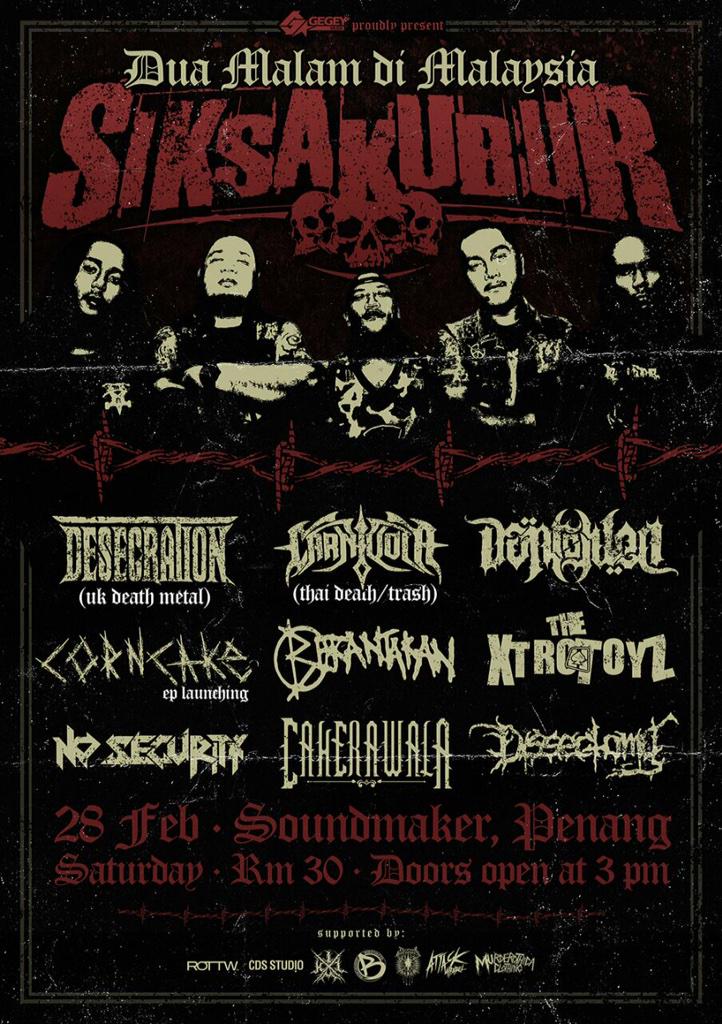 Our friends <a href="/SIKSAKUBUR_DM/">SIKSAKUBUR</a> will annihilate Malaysia once again! <a href="/GegeyMusic/">Gegey Music</a> <a href="/AttackApparel/">Attack! Apparel</a> <a href="/DirtyRatsMgmt/">DirtyRatsMgmt</a> #MiloTabur