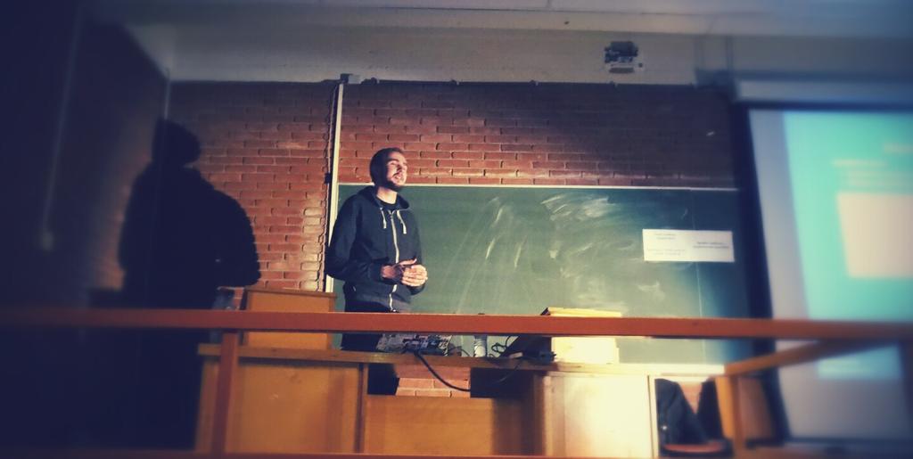 lornajane's tweet image. Enjoying a rare opportunity to hear @naderman speak about Composer #phpfosdem