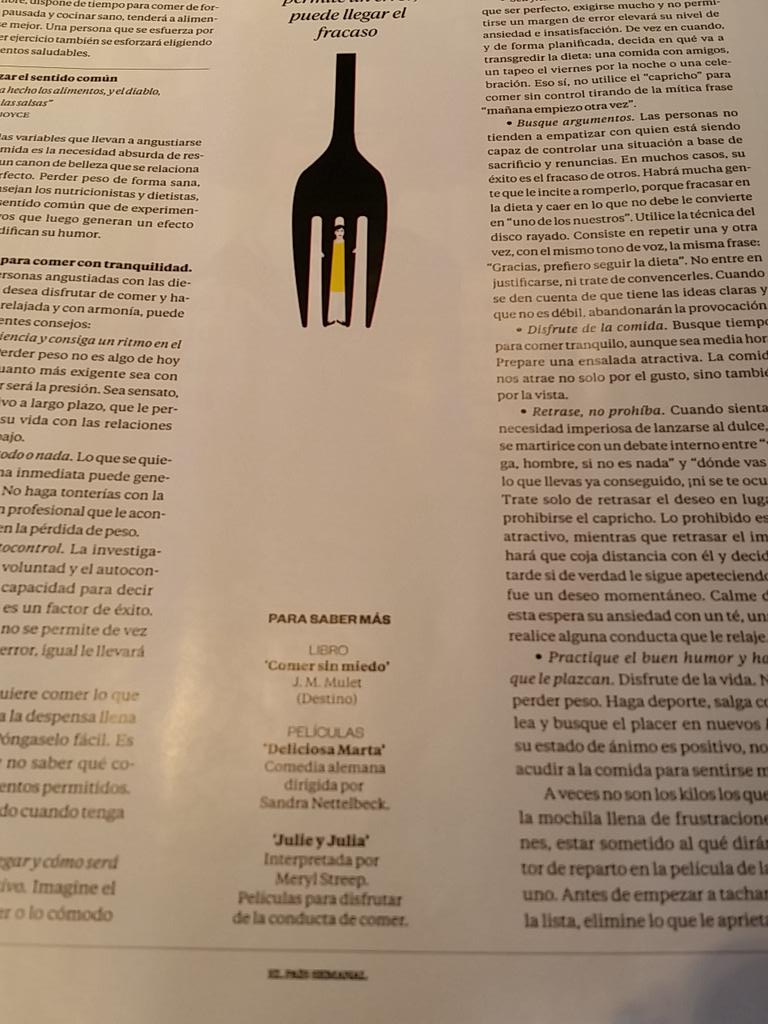 jmmulet's tweet photo. Hoy @Patri_Psicologa recomienda #Comersinmiedo el @elpaissemanal Pues nada, vosotros mismos. http://t.co/Gke9WSb9Ux