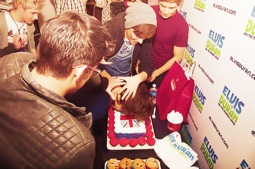 His colleagues sent him cake in the face of Happy Birthday Cake want 