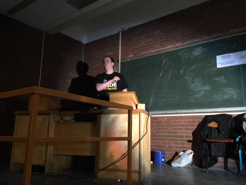 dshafik's tweet image. Watching @s_bergmann talk about the state of @phpunit #phpfosdem