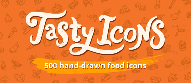 Tasty Icons are finally here! handdrawngoods.com/store/tasty-ic… #food #icons #design