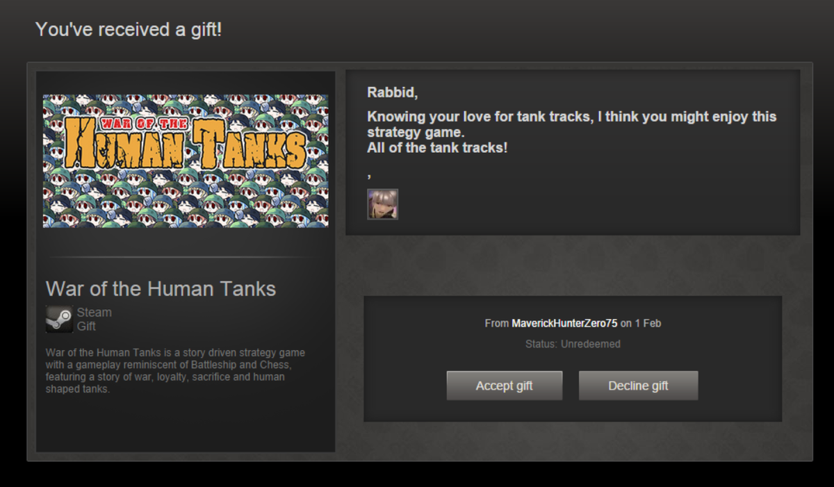 rabbidluigi's tweet photo. It would appear that @MHZero75 knows me a little too well #tanktracks http://t.co/4dfp24kj38