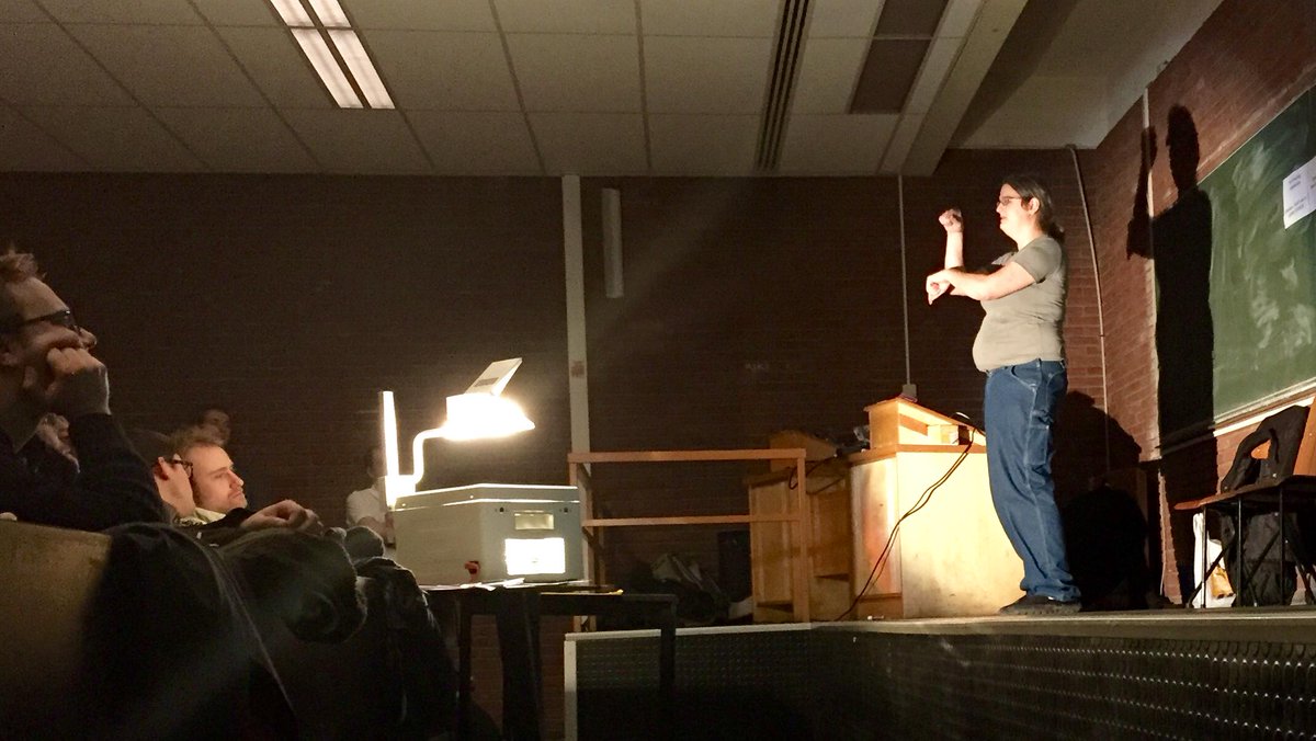 jmikola's tweet image. PHP 7 and @HackLang look great and all, but @SaraMG’s shadow puppet skills are off the charts. #phpfosdem