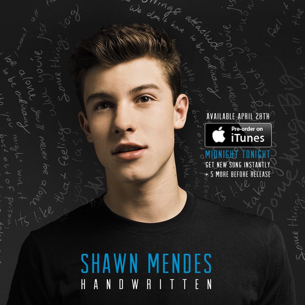 ShawnMendes's tweet photo. If u #PreorderHandwrittenAtMidnight u get A LITTLE TOO MUCH tonight &amp; then 5 more new songs before it comes out ! 😊 http://t.co/78mvGiAqXl