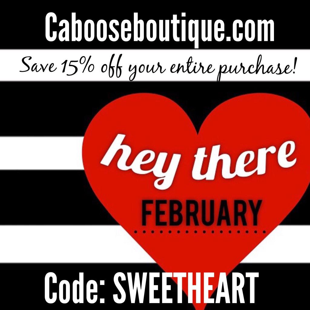 HaleyGarzaPoole's tweet photo. Shop http://t.co/odDgR5MKZy and save 15% off your entire order by entering code: SWEETHEART at checkout! #shopcaboose http://t.co/qxvWS9iUVW