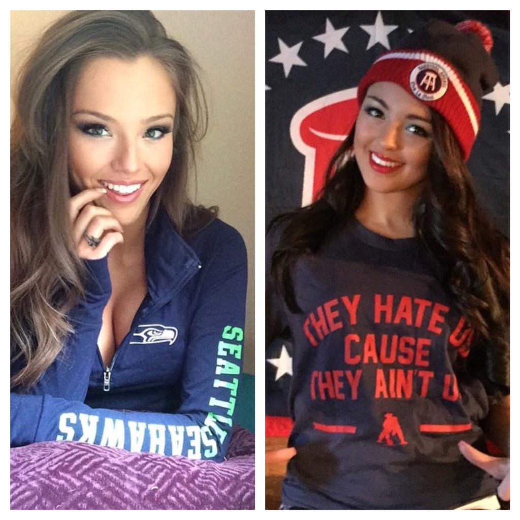 BarstoolSSOTD's tweet image. Who wins today's Super Bowl ..FAV for Seattle/Christiana...RT for Patriots/Bianca