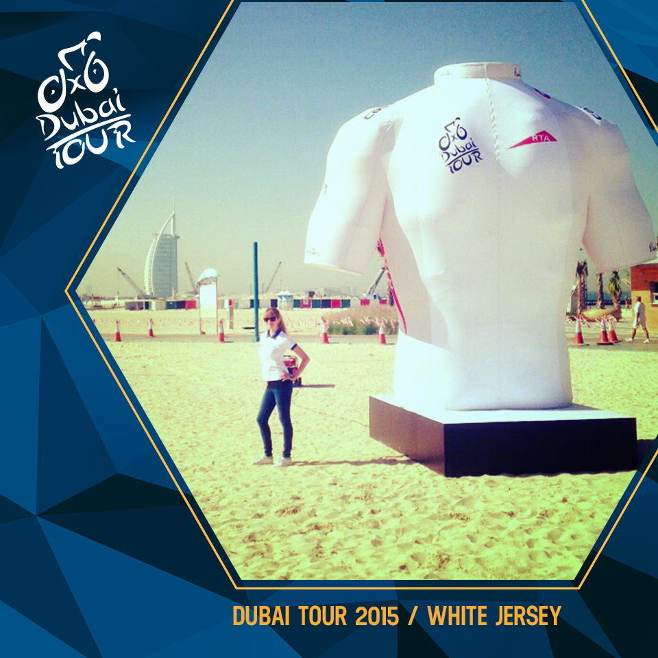 The white and The UAE Tour Giant Jerseys have landed in front of Umm Suqueim park- Dubai. What are they up to?