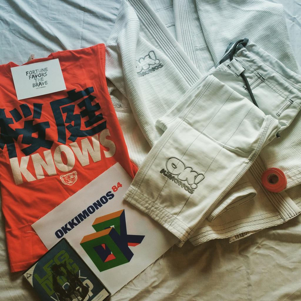 Old_Munki's tweet image. Thanks to @OkKimonos for my awesome care package &amp;amp; the great theme tune to open it to. So cool #GoalsFor2015 #bjj