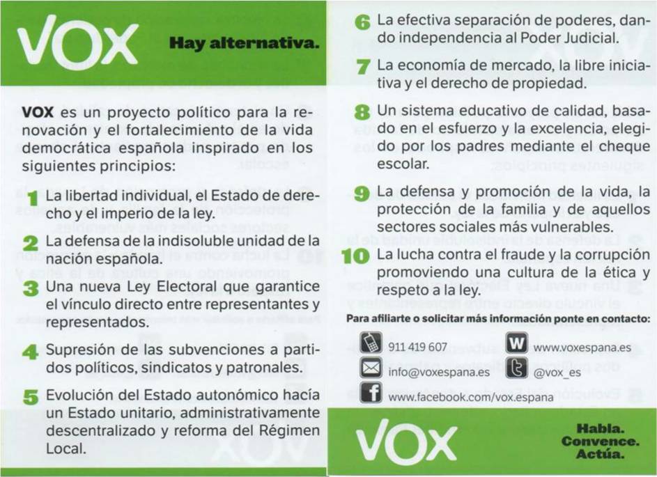 AsisTimermans's tweet photo. Alguien ha de promover estas ideas y principios.
Vox lo está haciendo enérgicamente. Ojalá tengan éxito.
@vox_es
http://t.co/KvQQLWu0dU