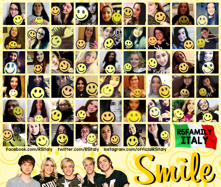 R5italy's tweet photo. "@officialR5 make us SMILE!" ☺
#ProgettoSmile #R5FamilyITALY
@rossR5 @rydelR5 @rikerR5 @rockyR5 @ratliffR5 http://t.co/YINLvOIi2R