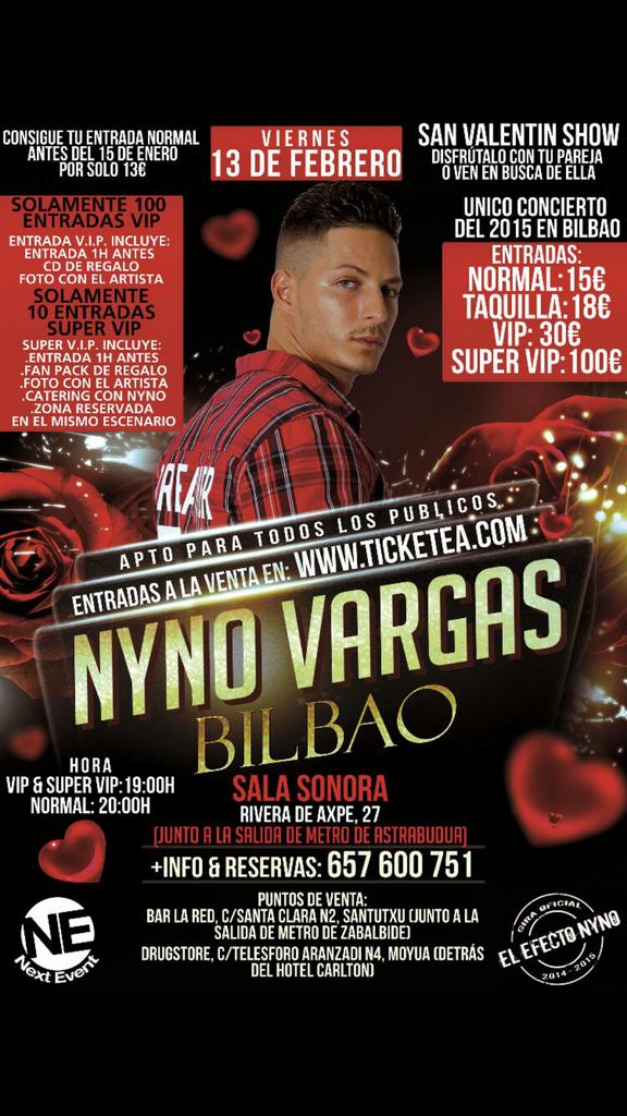 Nyno_SBR's tweet photo. #BILBAO Viernes 13 de Febrero nos vemos en la Sala #SONORA Puedes conseguir tu entrada aquí: https://t.co/WSJcBugdI9 http://t.co/8xZ6kmNzG7