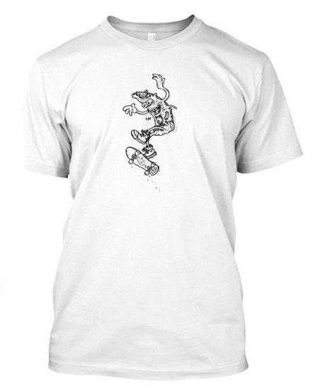 noisetees's tweet photo. Here's our first t-shirt! Original artwork by James Smith.. http://t.co/OZLzgtYxFJ #pizza #skateboard #dude http://t.co/cvG29PoR2H