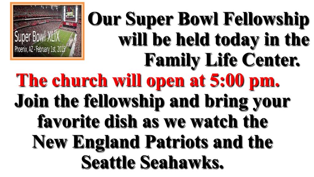 CBCColumbia's tweet photo. Join Central Baptist for our annual #Superbowl Party! Wear your jerseys and bring a dish. #CBCCola http://t.co/X6wKwayzH6