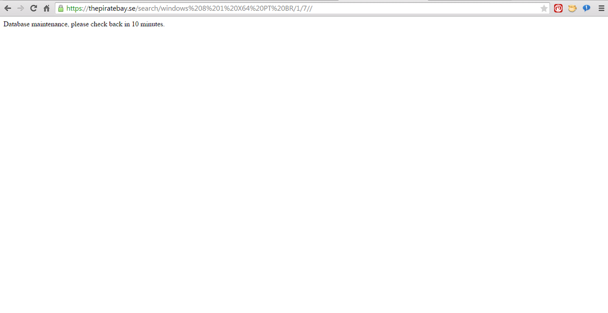 Torrentz_BR's tweet photo. @torrentfreak  TPB Is down? http://t.co/n5IM7wit56
