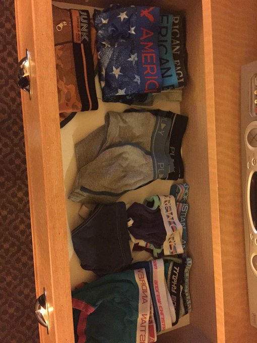 Unpacked all of the essentials :P #undies #andrewchristian #trophyboy http://t.co/LXKZXz5MrO